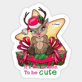 Christmas deer with gifts, it’s the season to be cute Sticker